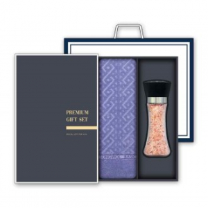 송월 프리미엄 선물세트 (에스닉 타올 1매 + 핑크솔트 200g 1개)