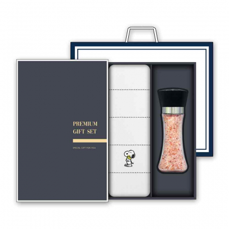 송월 프리미엄 선물세트 (스누피 프렌즈 타올 1매 +핑크솔트 200g 1개) #2