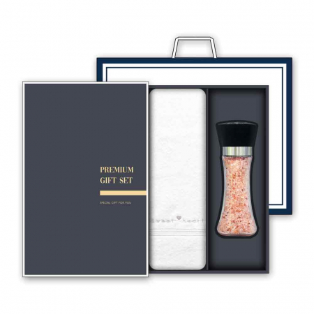 송월 프리미엄 선물세트 (스윗하트 하니 타올 1매 +핑크 솔트 200g 1개) #2
