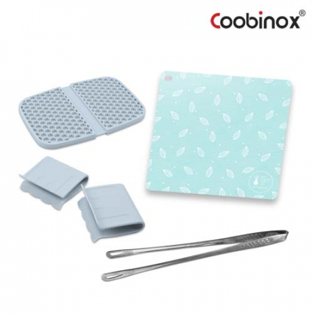 [쿠비녹스] 실리콘 조리도구 4종 세트 (보호 매트, 냄비받침, 냄비 손잡이, 요리핀셋) #2