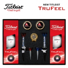 타이틀리스트 트루필 골프볼 6구+볼마커 (골드) + 자석티 (2) 세트