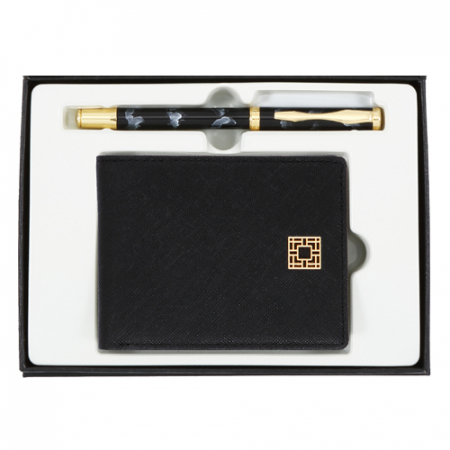 금장 수성펜 완자문 소가죽 반지갑 선물세트 #2