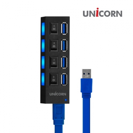 유니콘 XH-Q4 개별 스위치 4포트 USB 3.0 허브 #3