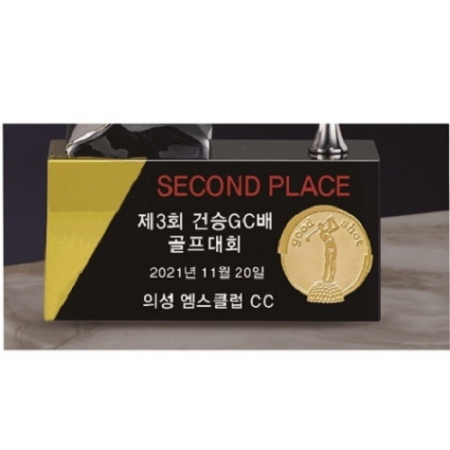 은색금속 골프모션 골프 크리스탈 트로피 #5