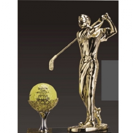 금색금속 크리스탈 골프 트로피 #3