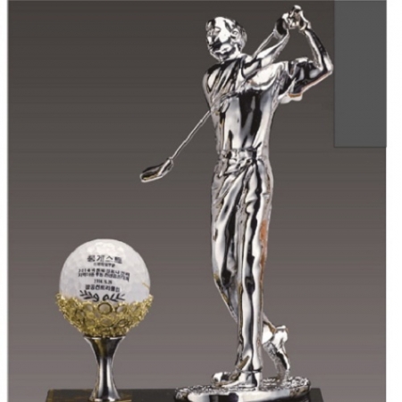 은색 금속 크리스탈 골프 트로피 #3