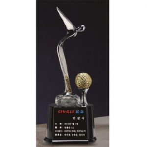 은색 금속 골프모션 크리스탈 트로피