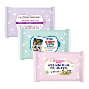 물티슈 10매 하트 3종 무광 (색상섞임)