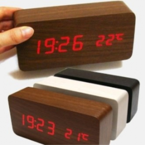 우드LED 탁상시계 온도계(15*6.5*4) (무소음)