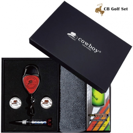 CB 골프타올 + 골프공 3피스 3구 + 볼마커 2p + 골프티 + 홀더 기프트 세트 3, 스포츠타올 #2