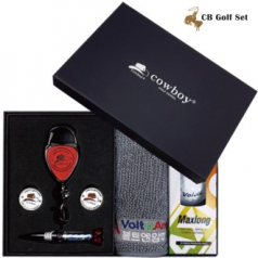 CB 홀더 + 골프타올 + 골프공 + 볼마커 2p + 골프티 기프트 세트 2 - 베이직