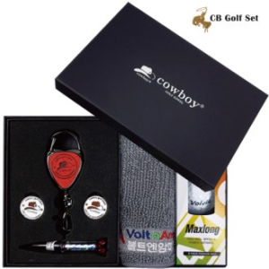 CB 홀더 + 골프타올 + 골프공 + 볼마커 2p + 골프티 기프트 세트 2 - 베이직