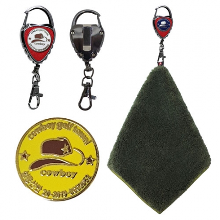 알바트로스 CB 볼마크 골프타올 + 자석홀더 + 볼마커, 스포츠타올 세트 1 베이직 #5