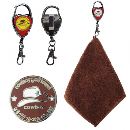 알바트로스 CB 볼마크 골프타올 + 자석홀더 + 볼마커, 스포츠타올 세트 1 베이직 #3