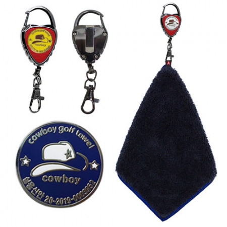 알바트로스 CB 볼마크 골프타올 + 자석홀더 + 볼마커, 스포츠타올 세트 1 베이직 #2