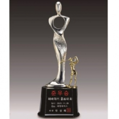 금속크리스탈 실버 휴먼 골프트로피 64