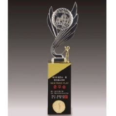 금속크리스탈 실버 세계지도 골프트로피 67