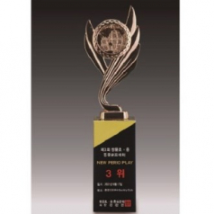 금속크리스탈 브론즈 세계지도 골프트로피 68