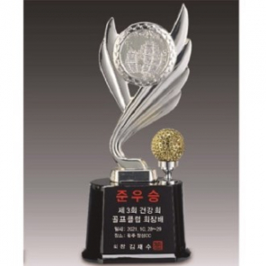 금속크리스탈 실버 세계지도 골프트로피 70