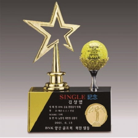 금속크리스탈 골드 별 골프트로피 73 #5