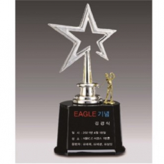 금속크리스탈 실버 별 골프트로피 74