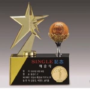 금속크리스탈 골드 별 골프트로피 76