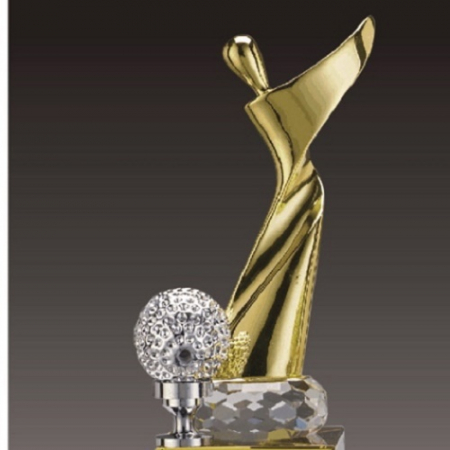 금색 골프모션 크리스탈 트로피 #3