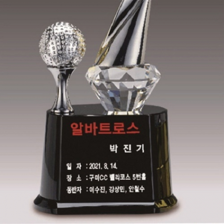 은색 골프모션 크리스탈 트로피 #4