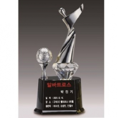 은색 골프모션 크리스탈 트로피