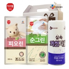 CJ 이츠웰 피오린 섬유유연제, 순그린 주방세제, 키친타올 3종 세트