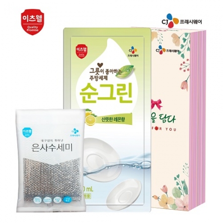 CJ 순그린 주방세제 (리필) + 수세미 2종 세트 #2