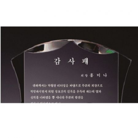 화이트 블랙 투톤 수채화 크리스탈 상패 #3