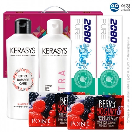 애경 케라시스 샴푸 180 용기 린스 180 용기 포인트 베리 비누 2P 베이킹 소다 치약 90g 2P (6종) #2