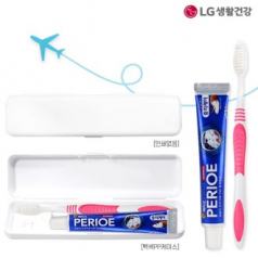 페리오 여행용칫솔 치약 2P (PP / 백색 / 종이 케이스 무)