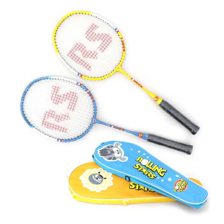 롤링스타즈 키즈 베드민턴 라켓2입 풀커버 케이스 세트 #2