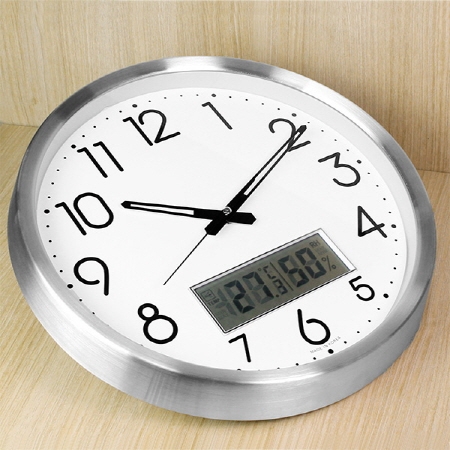 국대 디지털 온습도 무소음 알미늄 벽시계 35 #3