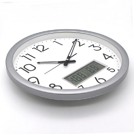 국대 무소음 디지털온습도 로즈/실버벽시계 #3