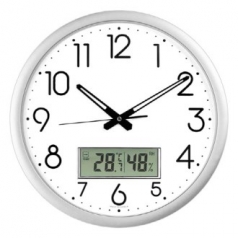 국대 무소음 디지털온습도 로즈/실버벽시계