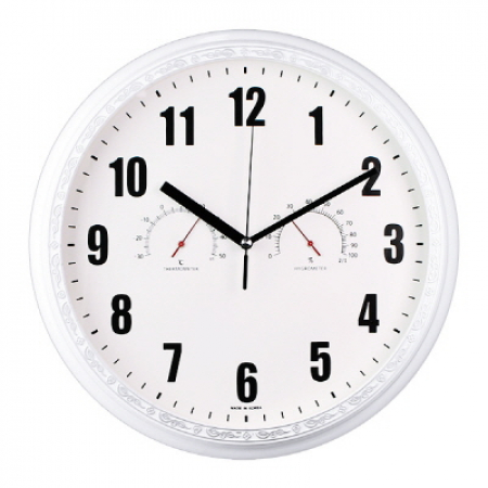 스템핑 온습도 물결 벽시계 340 #3