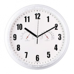 스템핑 온습도 물결 벽시계 340