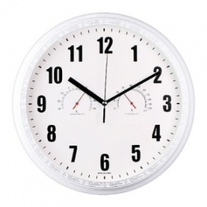 스템핑 온습도 물결 벽시계 340