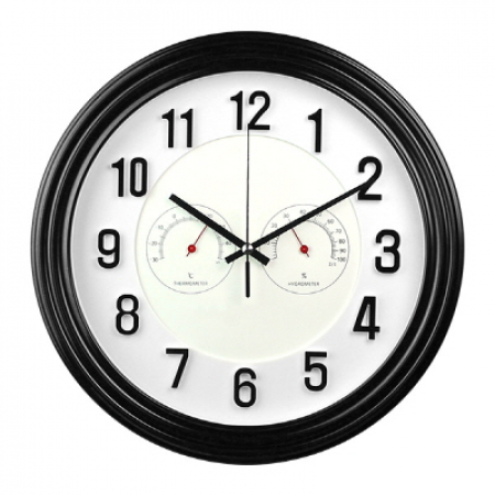 온습도 블랙 입체 숫자 벽시계 #2