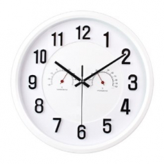 온습도 화이트 입체 숫자 벽시계 290