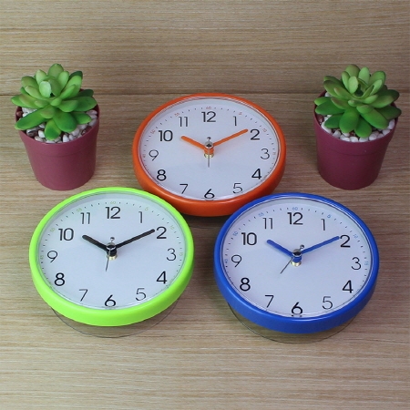 칼라 원형 흡착 시계 #2