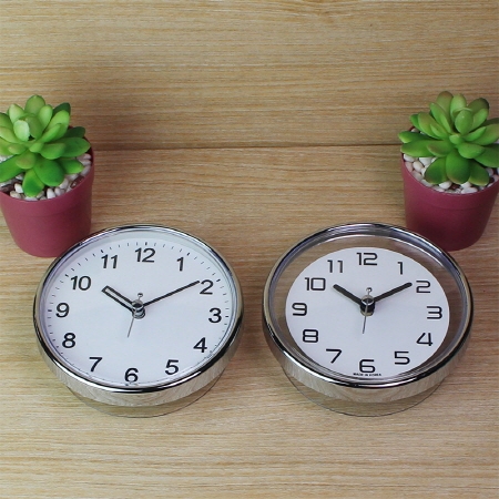 크롬 원형 흡착 시계 #2