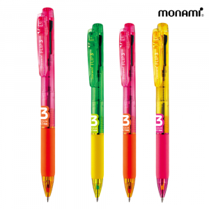 모나미 형광 플립 3색 볼펜 // 형광잉크 포함