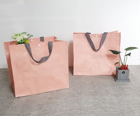 프리미엄 핑크 타포린 가방 시장 바구니 40*25*36cm #3