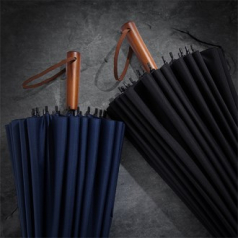 24K 블랙스틸 우드그립 폰지 115cm 장우산