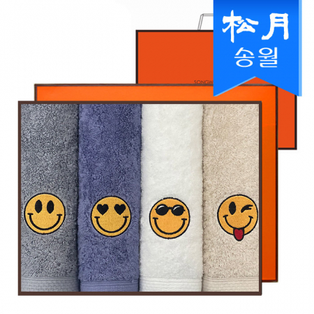 [송월타올]스마일 160g 코마 40수 타올 4매 선물세트 + 쇼핑백 s #2