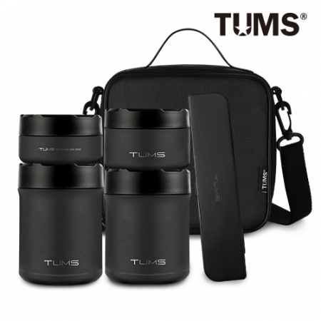 텀스 블랙스톤 보온도시락 4P+수저세트 (500+400+350+250ml) #2